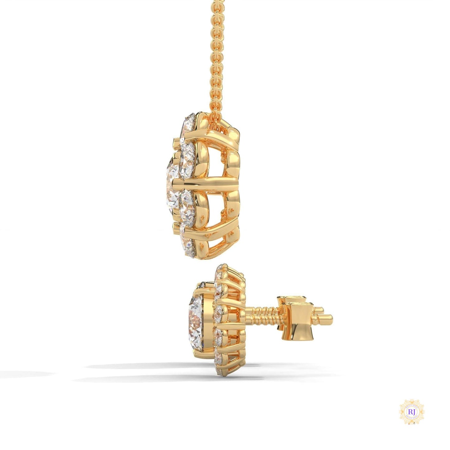 3.25 CT. Floral Cluster Diamond Earrings