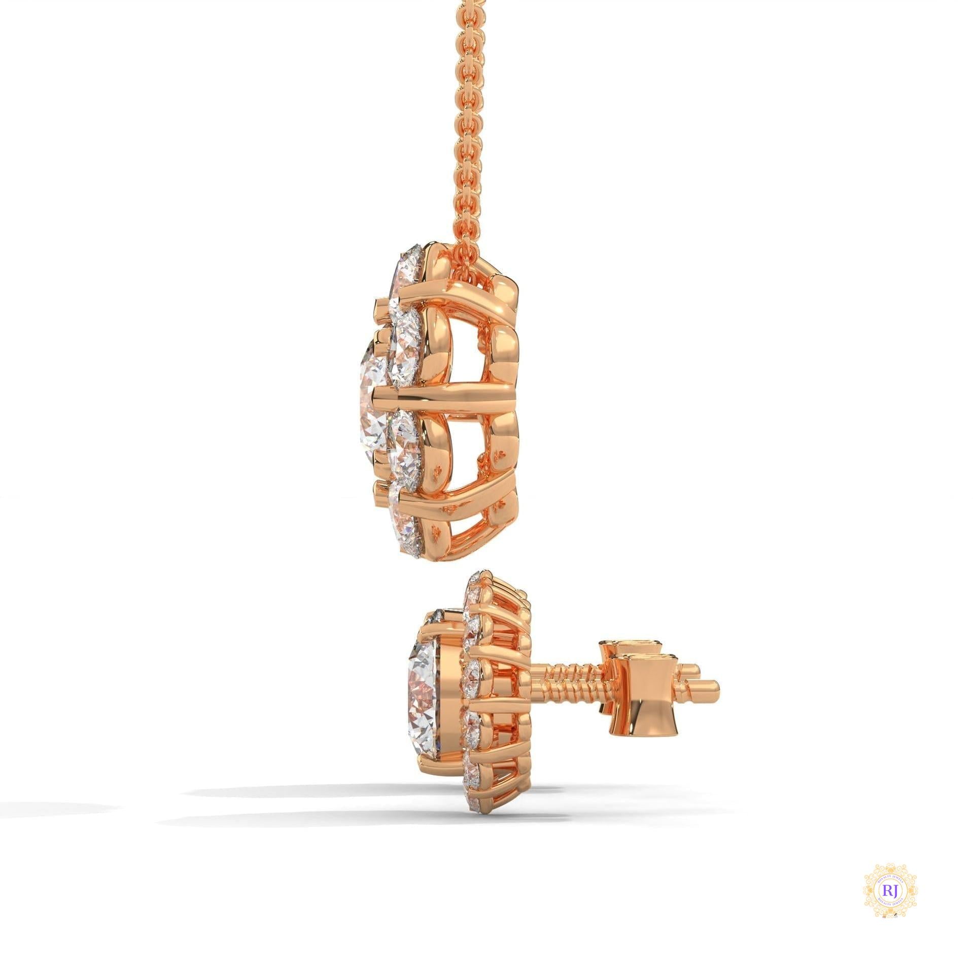 3.25 CT. Floral Cluster Diamond Earrings