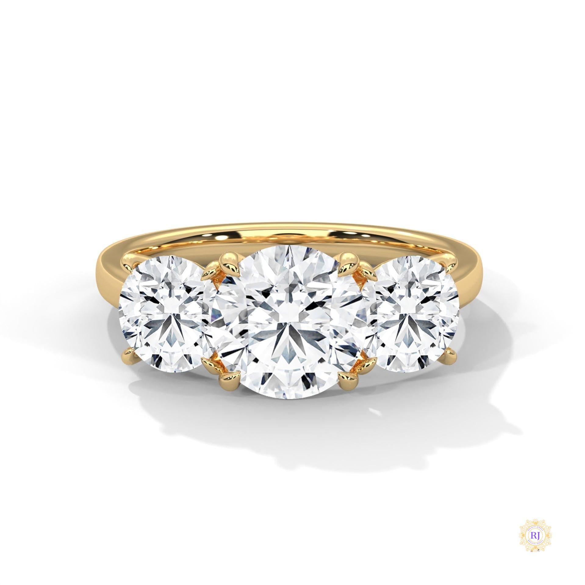 3.60 Ct. 3-Stone Lab Diamond Engagement Ring