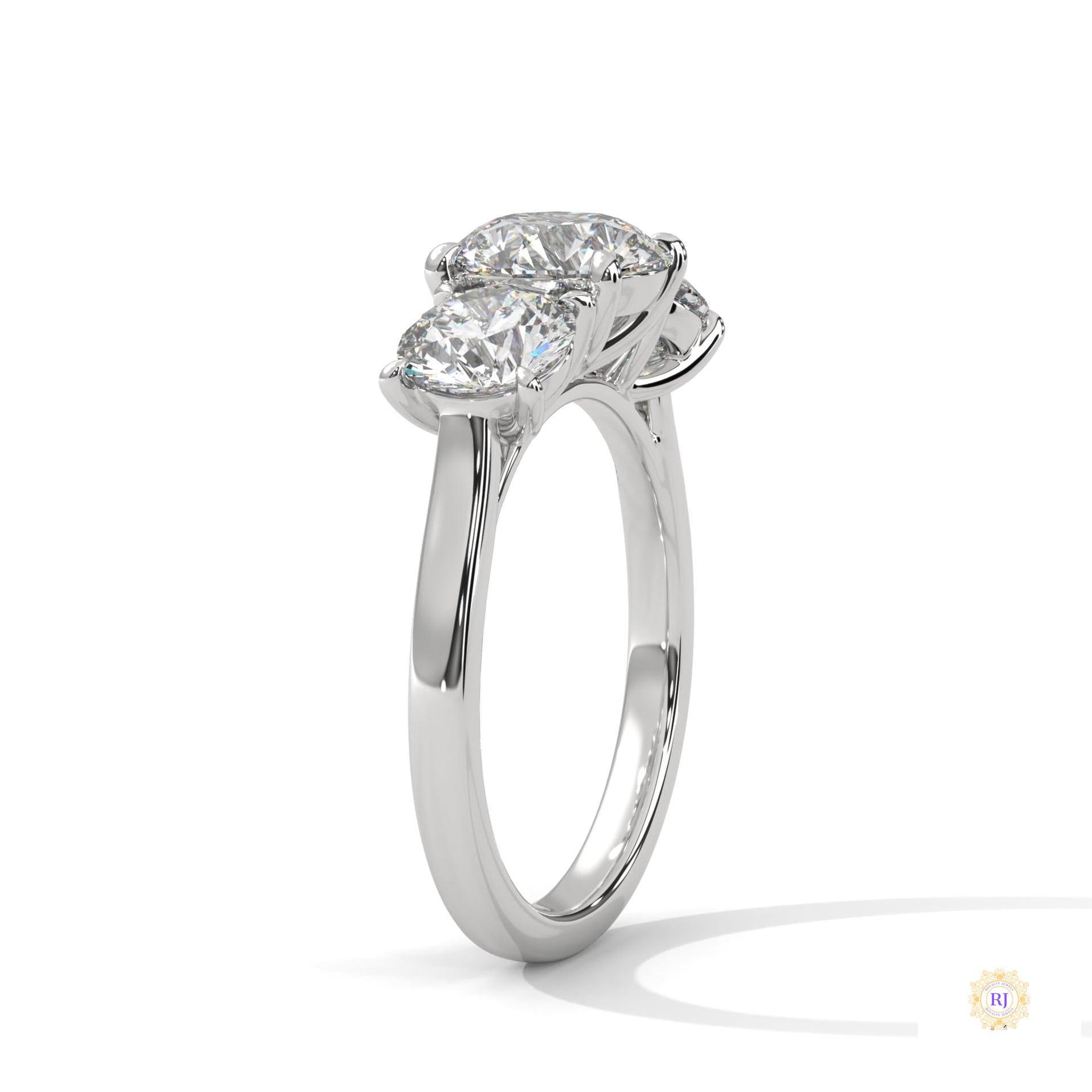 3.60 Ct. 3-Stone Lab Diamond Engagement Ring