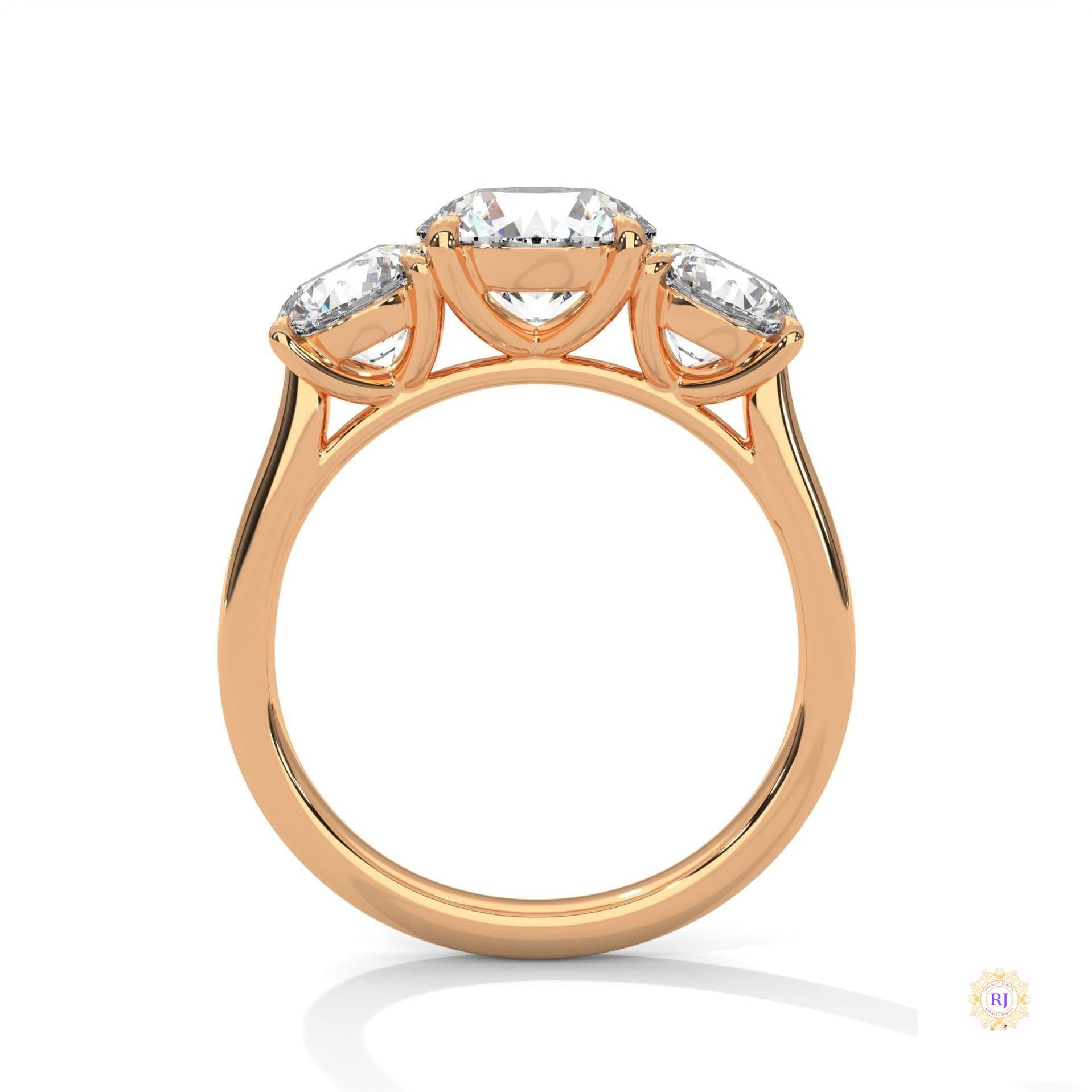 3.60 Ct. 3-Stone Lab Diamond Engagement Ring