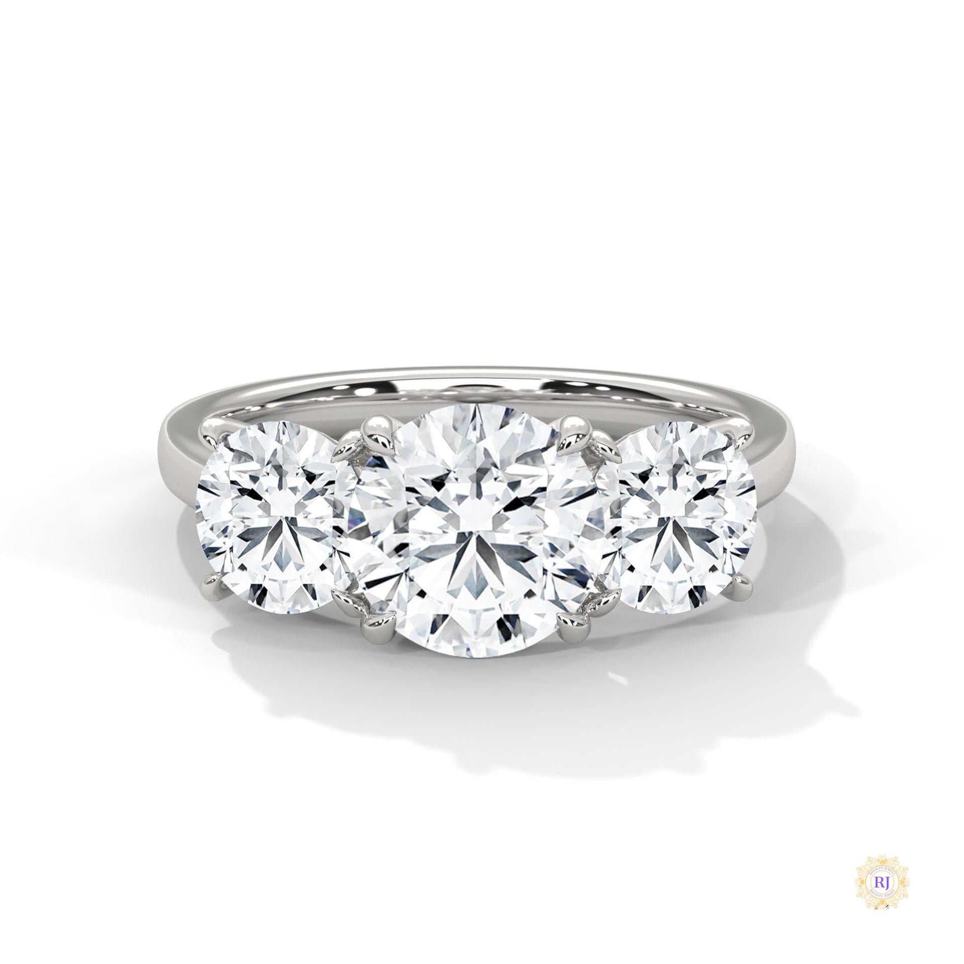 3.60 Ct. 3-Stone Lab Diamond Engagement Ring