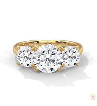 3.60 Ct. Three-Stone Lab Diamond Engagement Ring