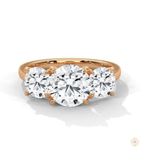 3.60 Ct. Three-Stone Lab Diamond Engagement Ring