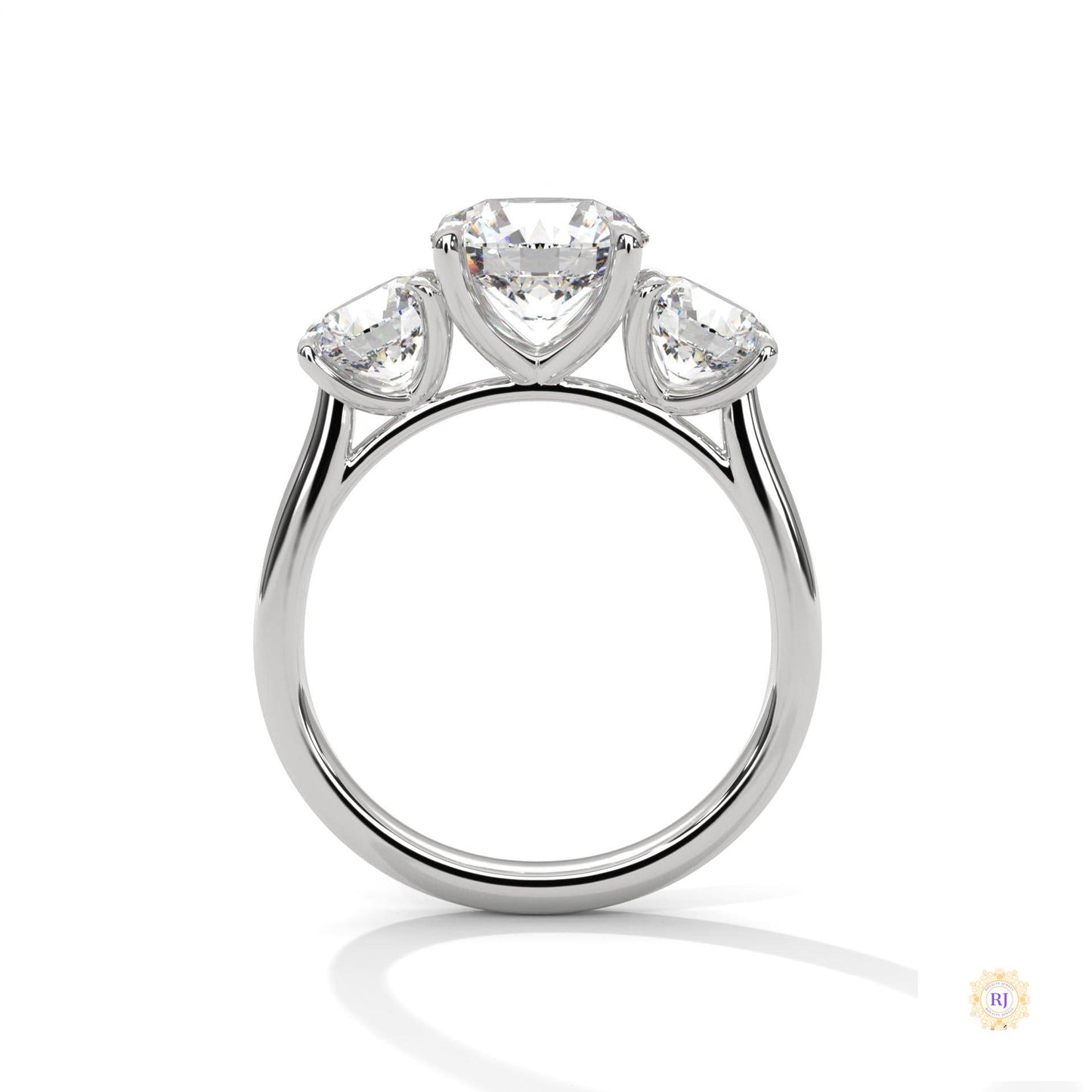 3.60 Ct. Three-Stone Lab Diamond Engagement Ring