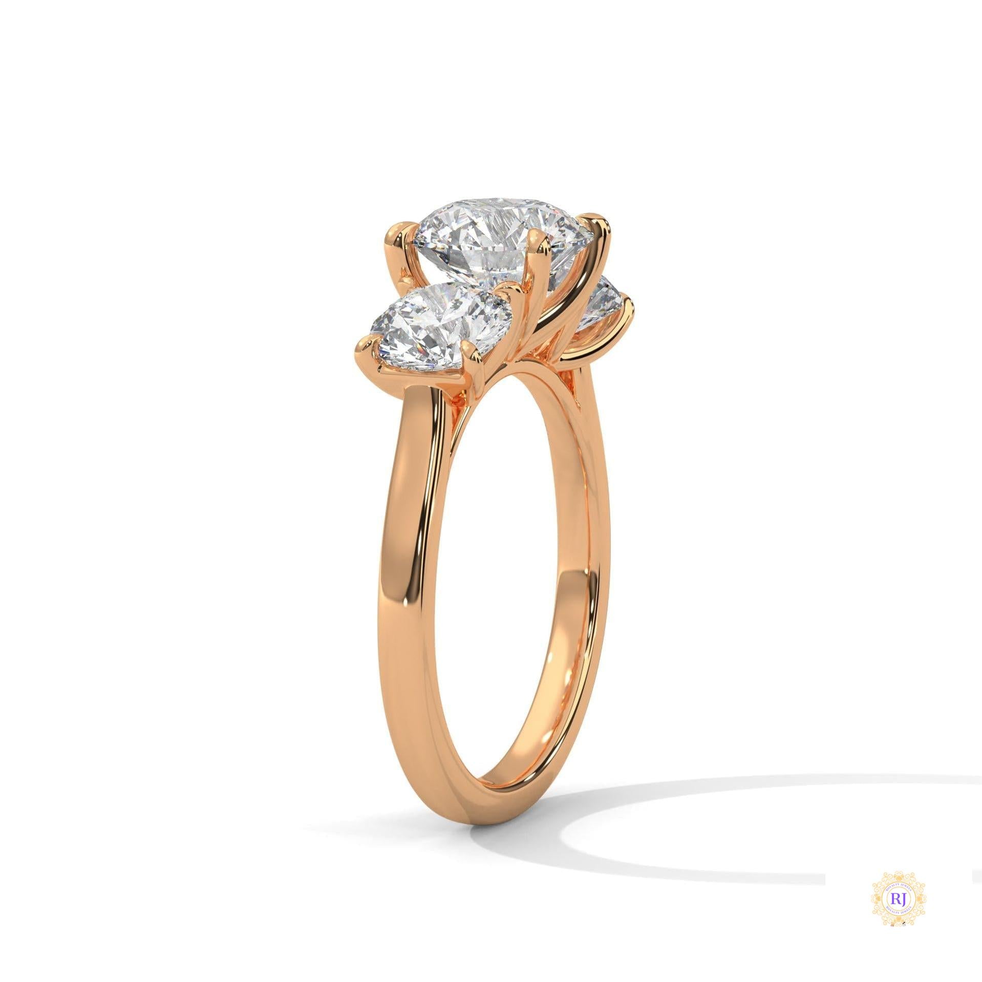 3.60 Ct. Three-Stone Lab Diamond Engagement Ring