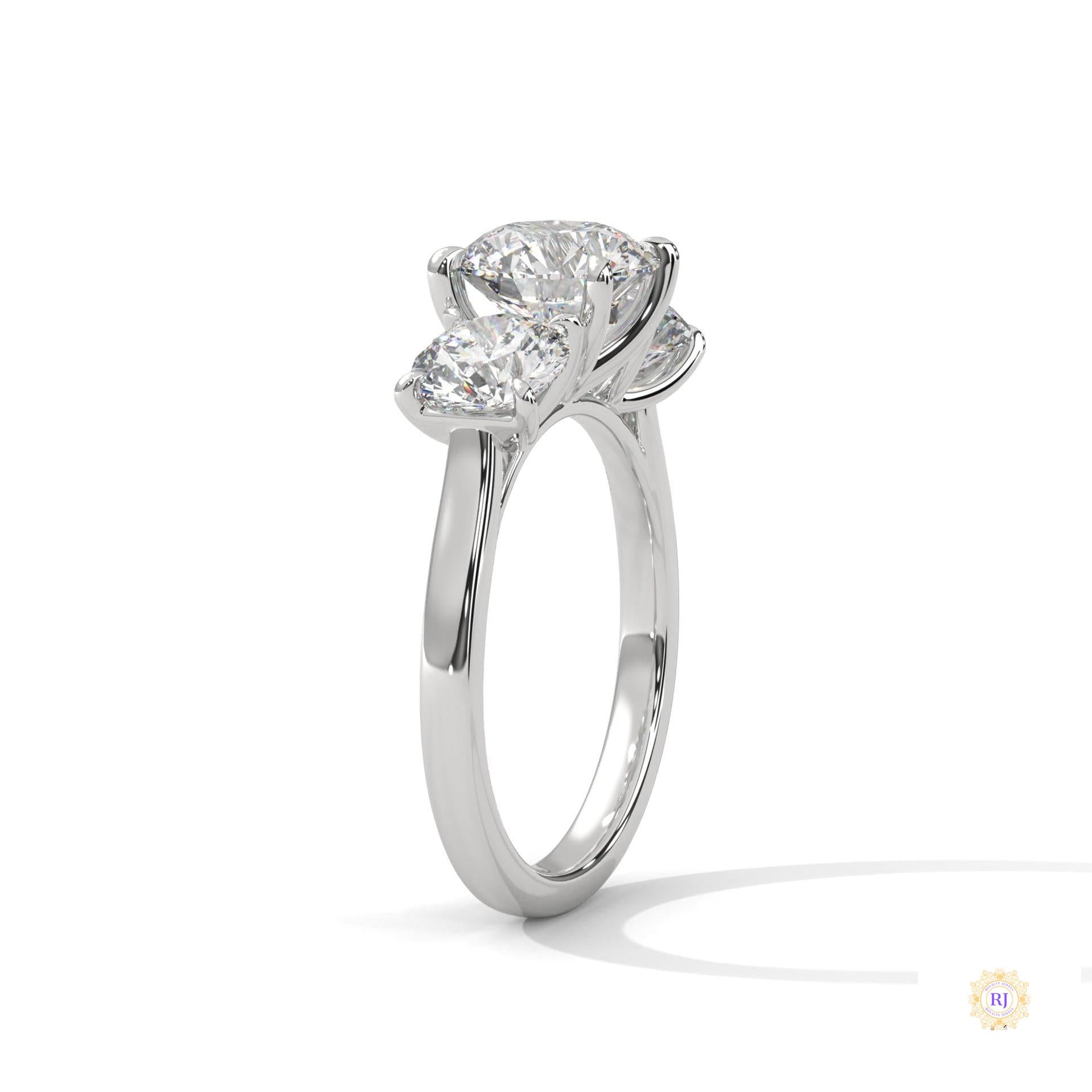3.60 Ct. Three-Stone Lab Diamond Engagement Ring