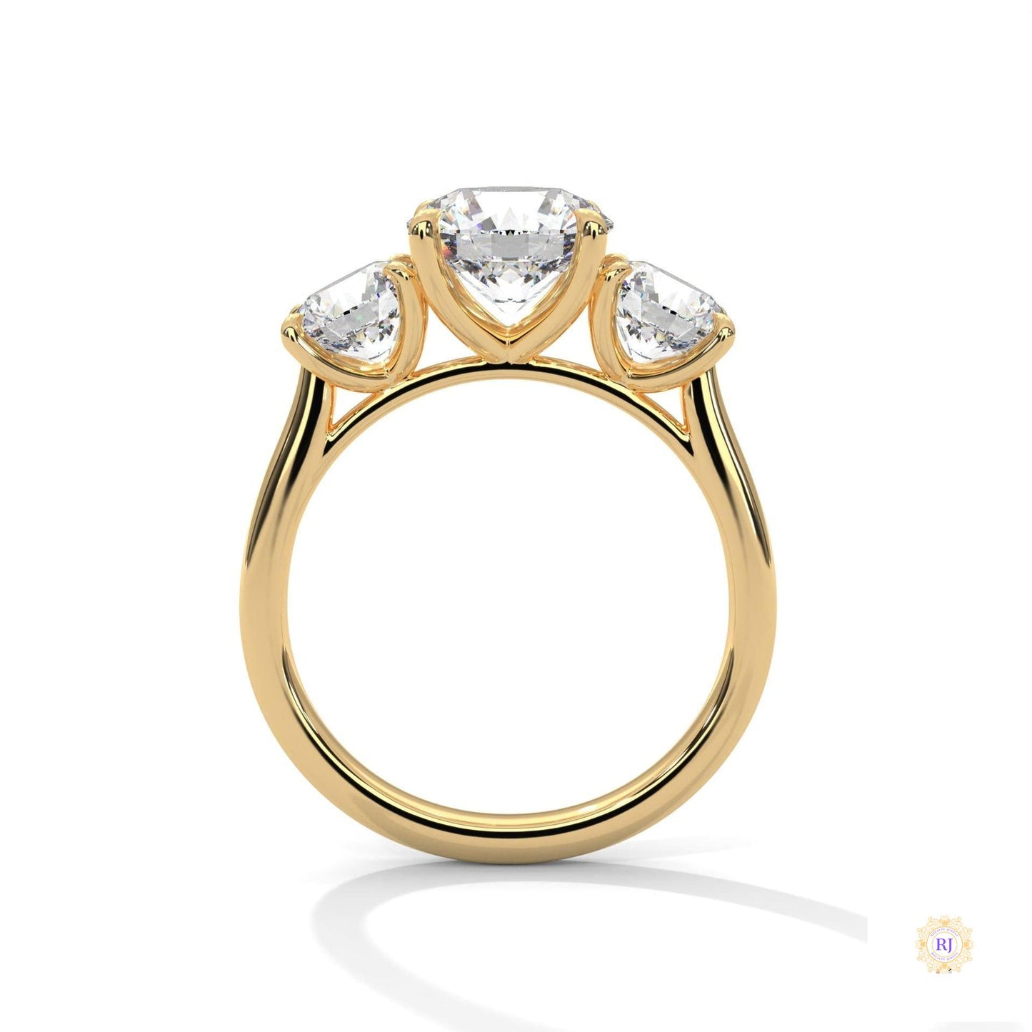 3.60 Ct. Three-Stone Lab Diamond Engagement Ring