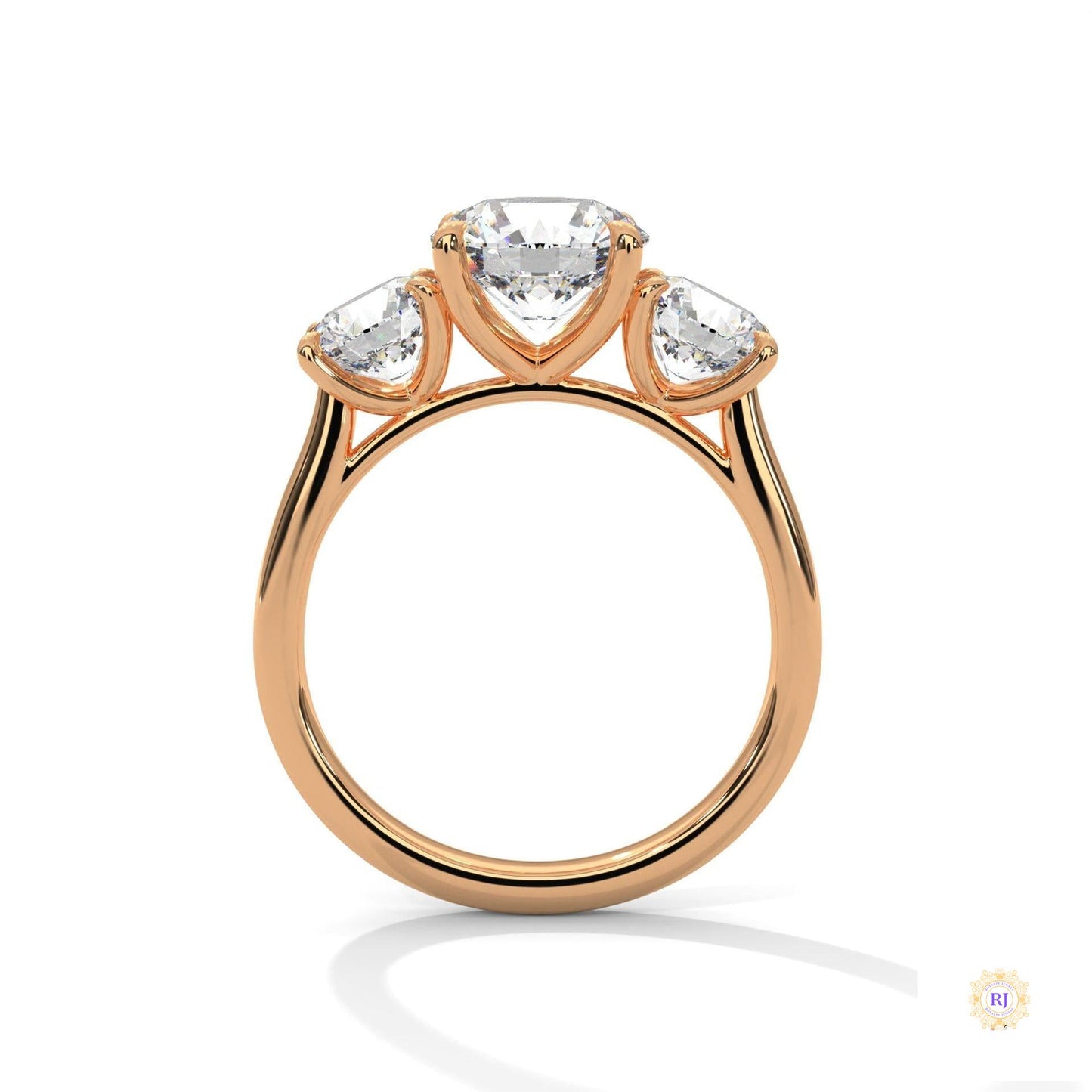 3.60 Ct. Three-Stone Lab Diamond Engagement Ring