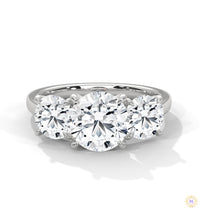 3.60 Ct. Three-Stone Lab Diamond Engagement Ring