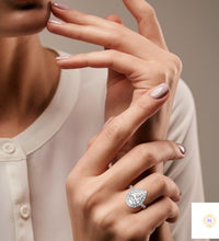 3.75 Ct. Pear Halo Lab Diamond Engagement Ring
