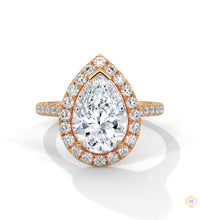 3.75 Ct. Pear Halo Lab Diamond Engagement Ring