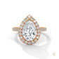 3.75 Ct. Pear Halo Lab Diamond Engagement Ring