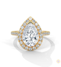 3.75 Ct. Pear Halo Lab Diamond Engagement Ring