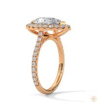 3.75 Ct. Pear Halo Lab Diamond Engagement Ring