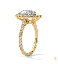 3.75 Ct. Pear Halo Lab Diamond Engagement Ring