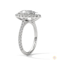3.75 Ct. Pear Halo Lab Diamond Engagement Ring