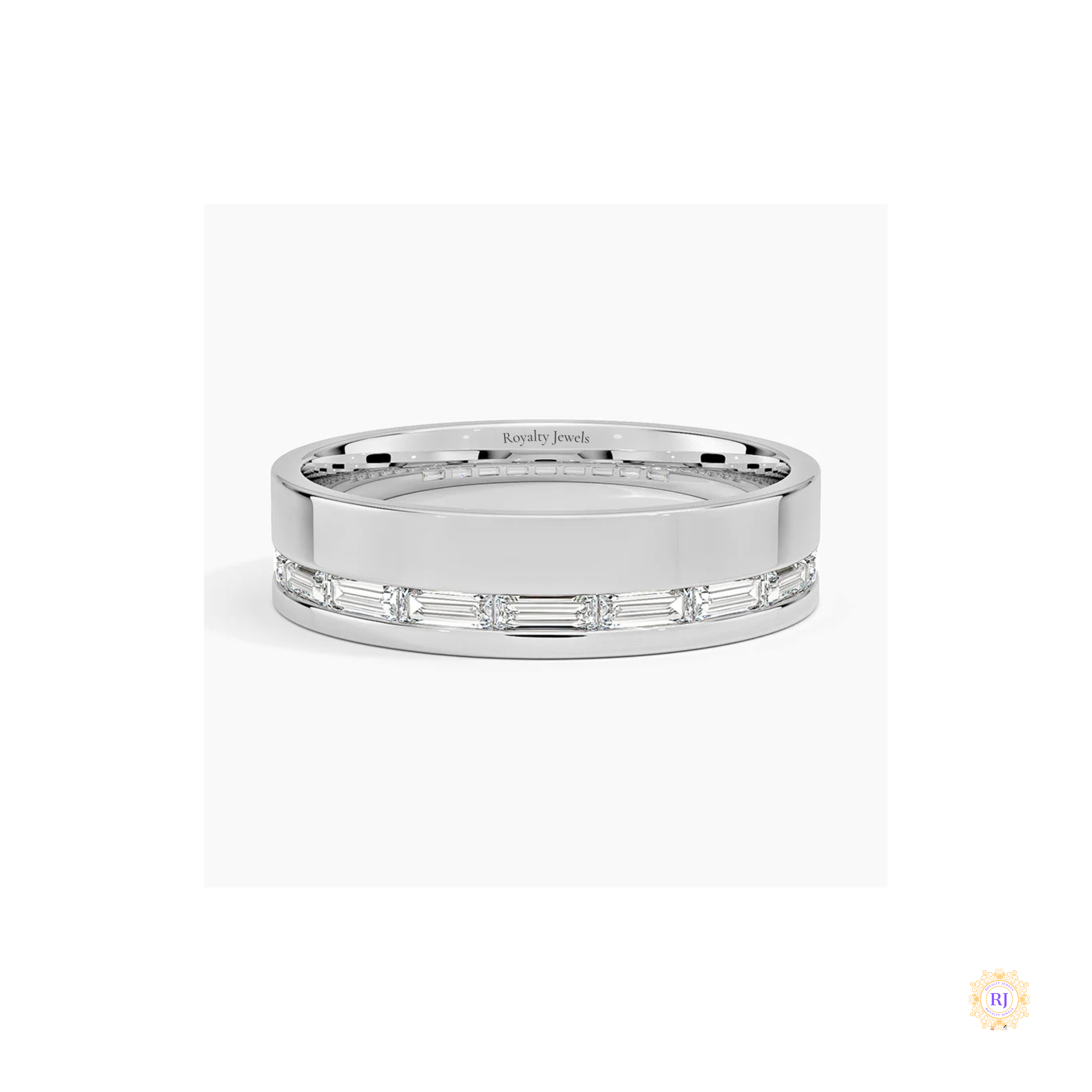 Baguette Lab Diamond Men's Eternity Band