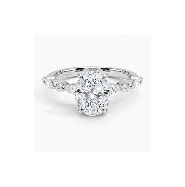 Luxury 14K White Gold Oval-Cut Lab Diamond Ring – Fine Bridal Jewelry