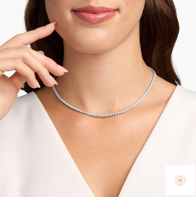 4-Prong tennis necklace in 18 Inch
