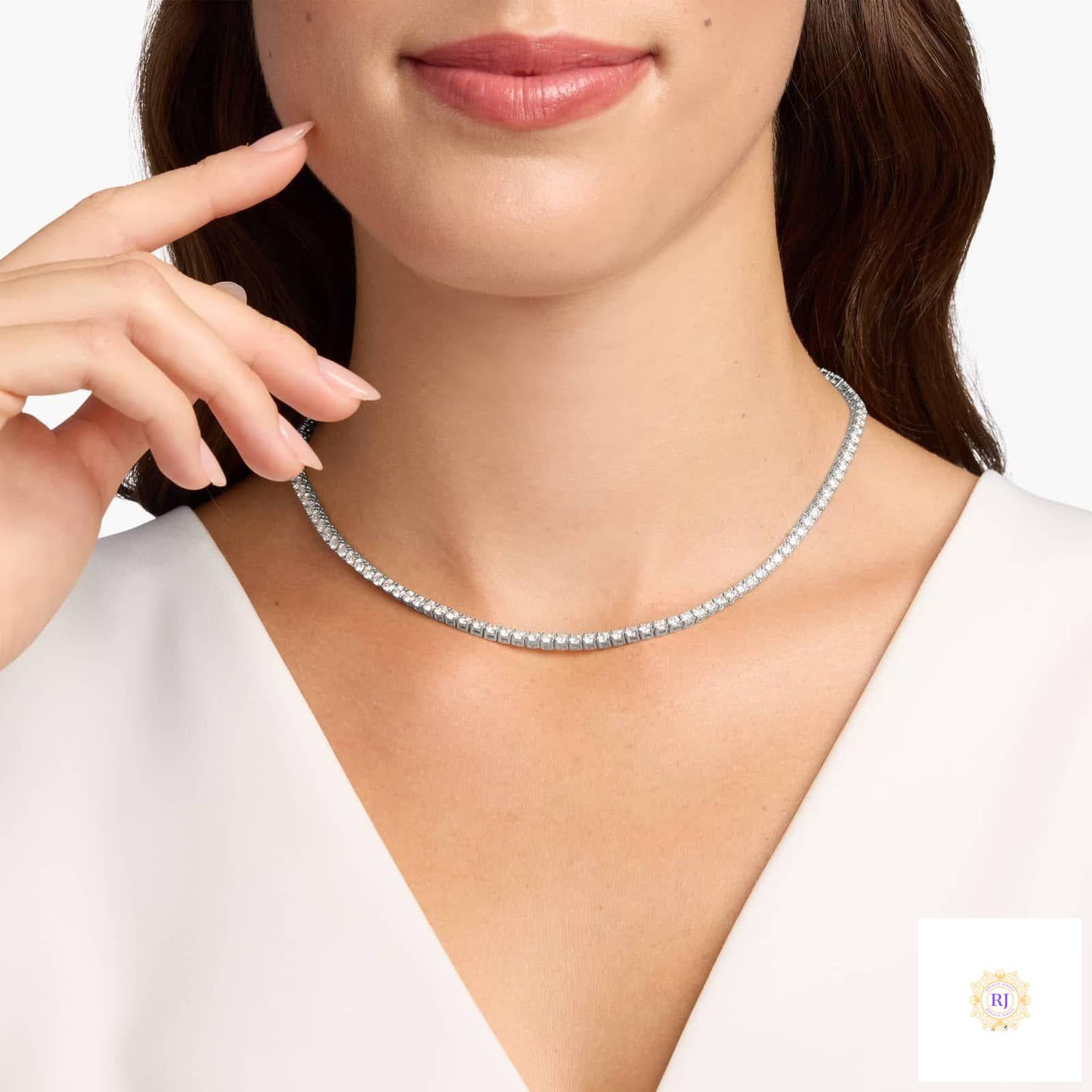 4-Prong tennis necklace in 18 Inch