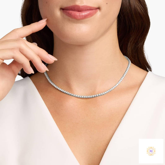 4-Prong tennis necklace in 18 Inch