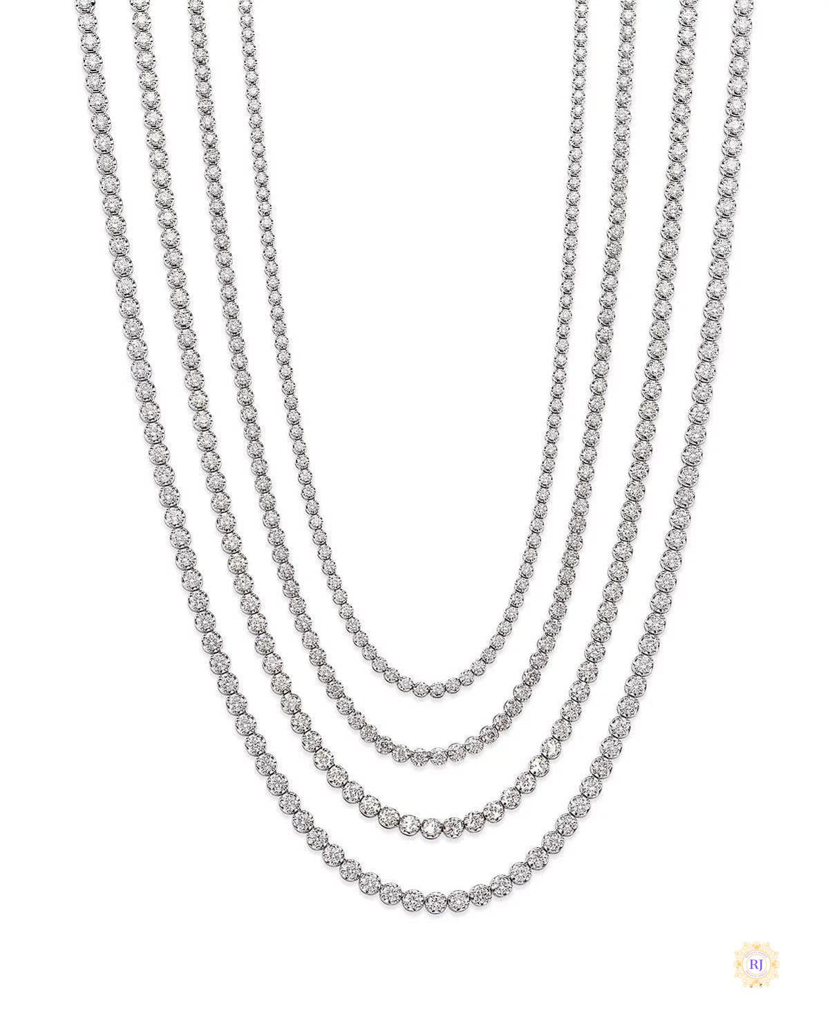 4-Prong tennis necklace in 18 Inch
