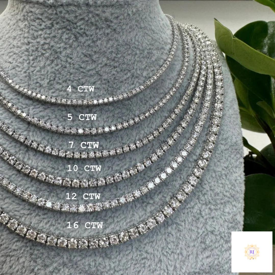 4-Prong tennis necklace in 18 Inch