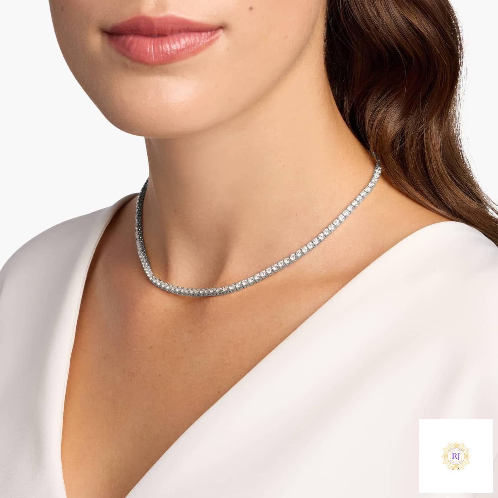 4-Prong tennis necklace in 18 Inch