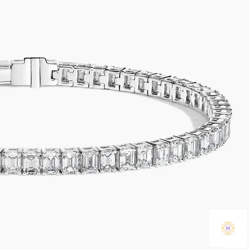 40 CT. Emerald Lab Diamond Tennis Bracelet