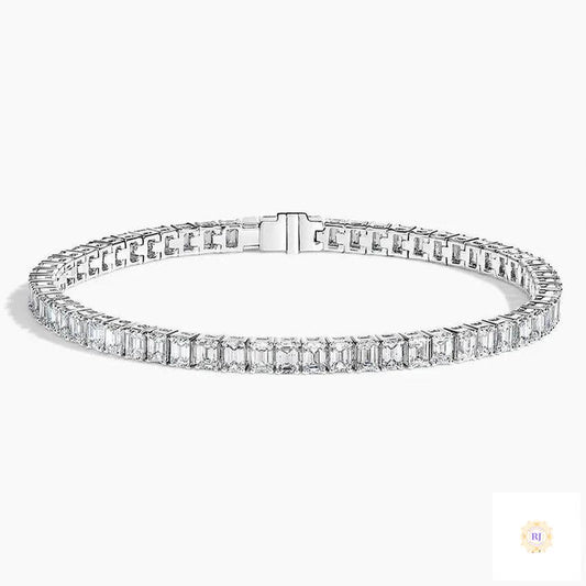 40 CT. Emerald Lab Diamond Tennis Bracelet