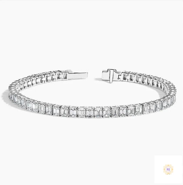 40 CT. Emerald Lab Diamond Tennis Bracelet