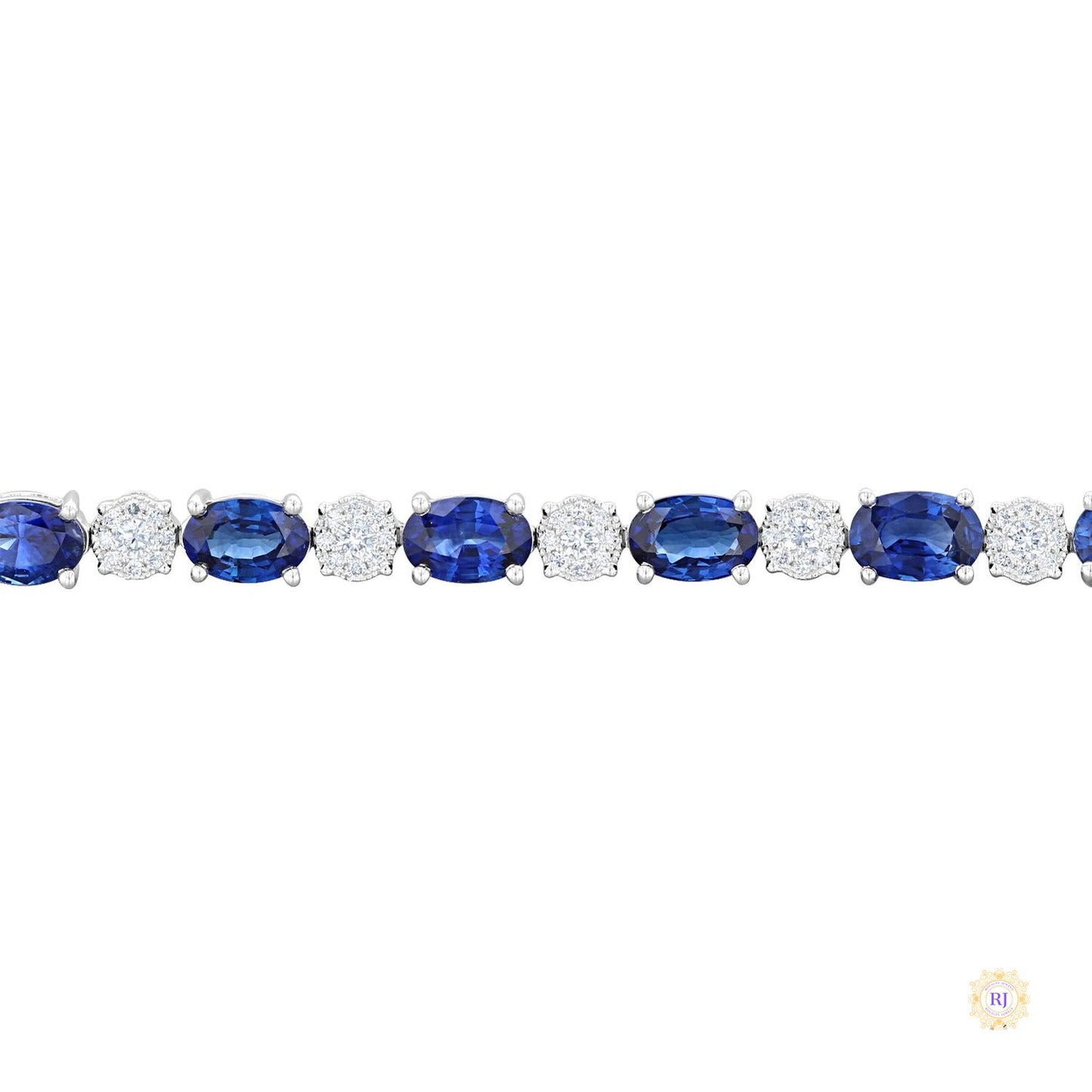 Oval Sapphire & Diamond Tennis Bracelet