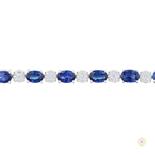 Oval Sapphire & Diamond Tennis Bracelet