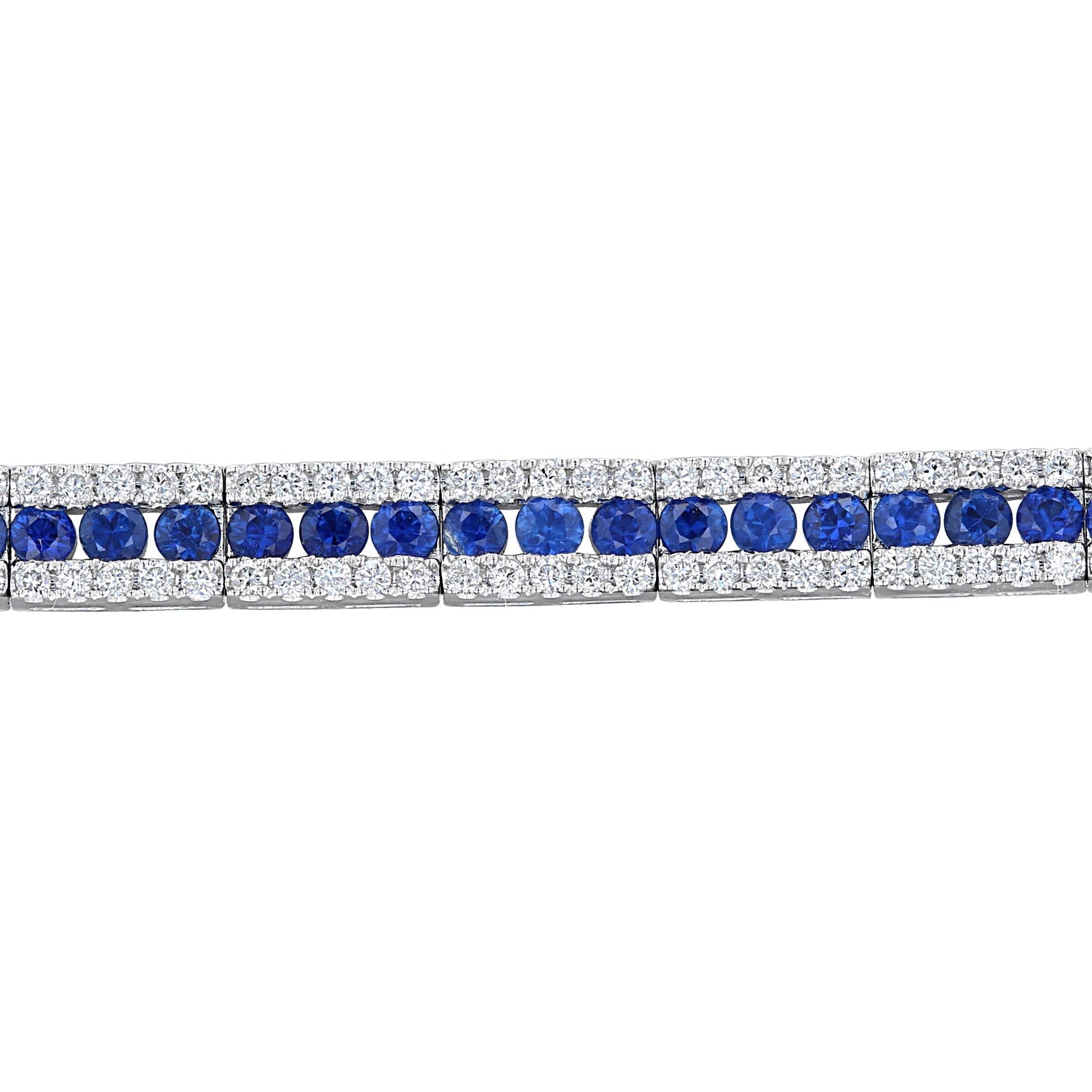 14K Sapphire & Diamond Statement Tennis Bracelet