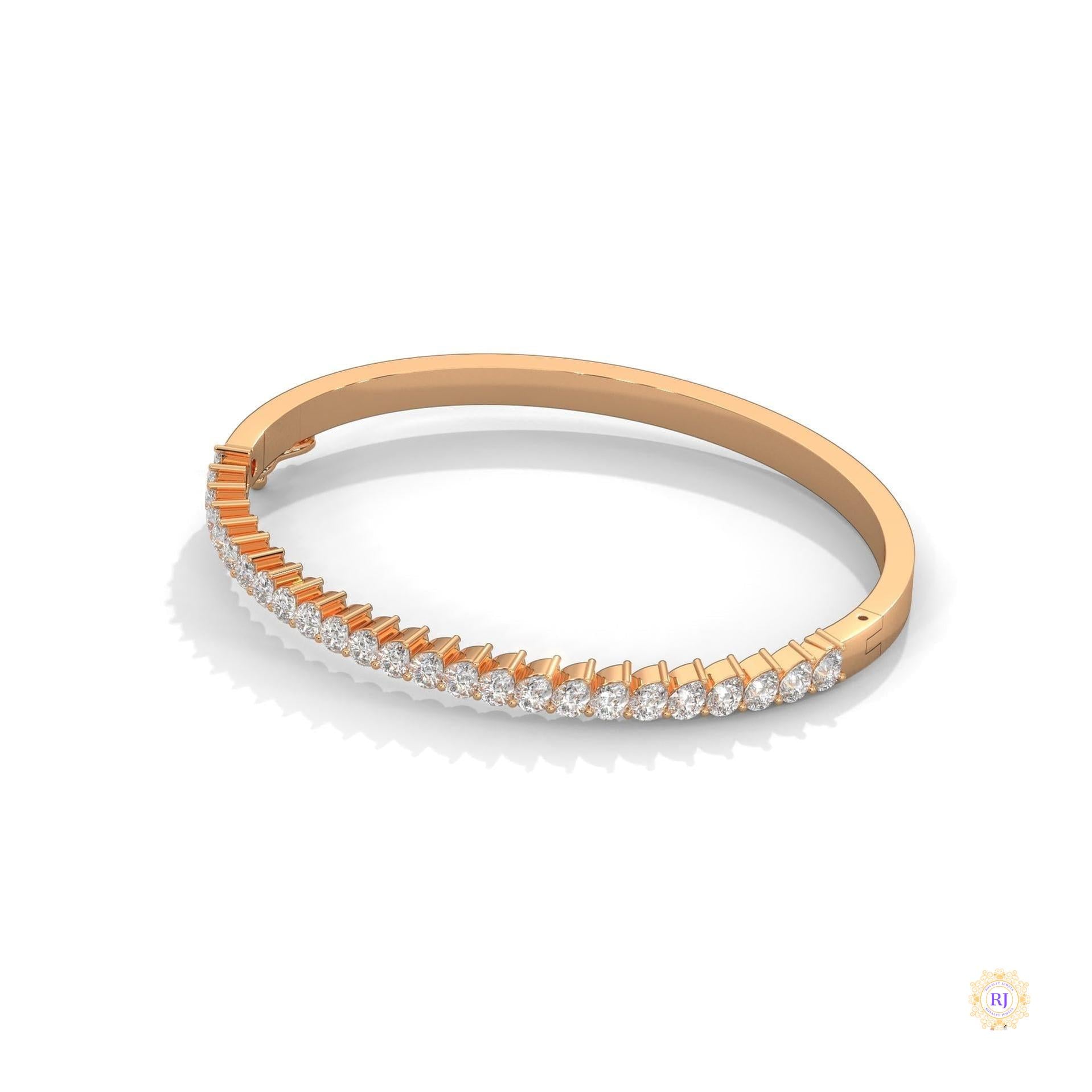 5.30 Ct. Pear Lab Diamond Bangle Open-Top Bracelet