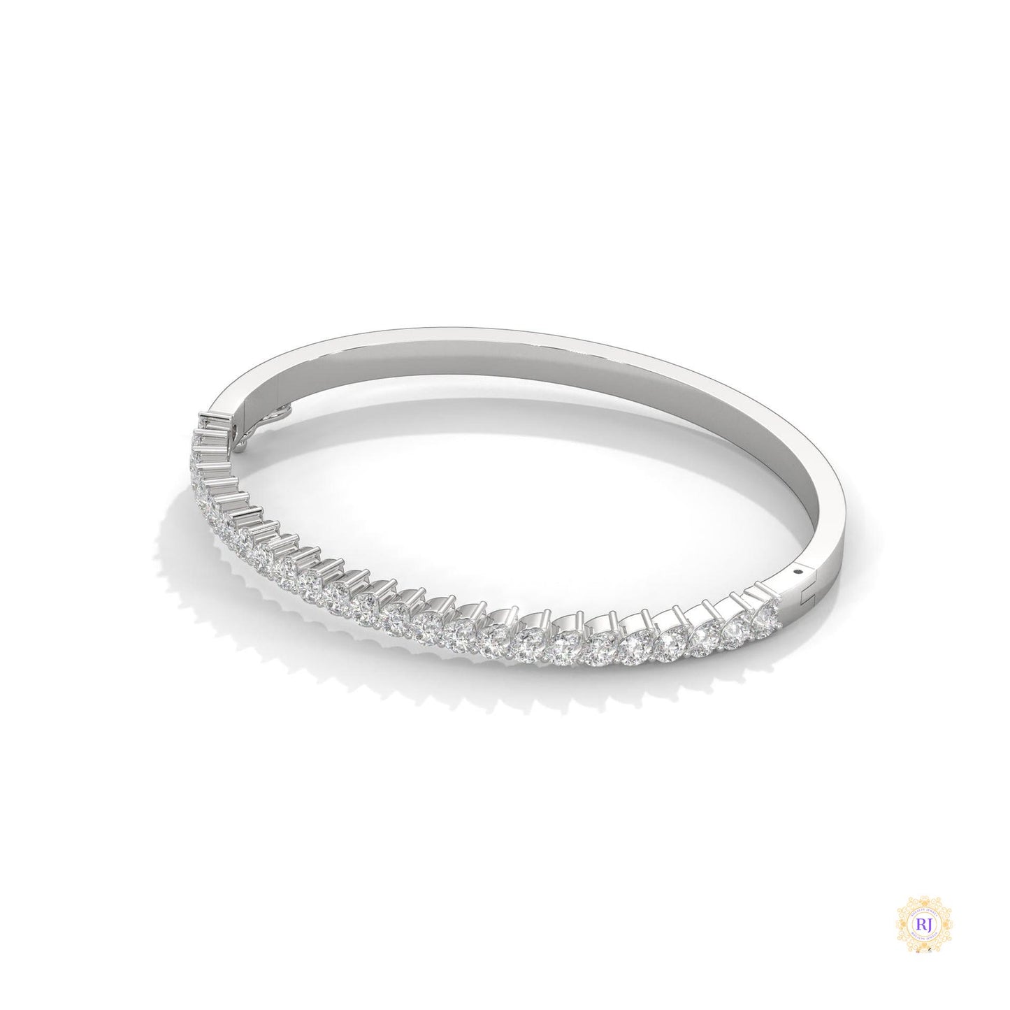 5.30 Ct. Pear Lab Diamond Bangle Open-Top Bracelet