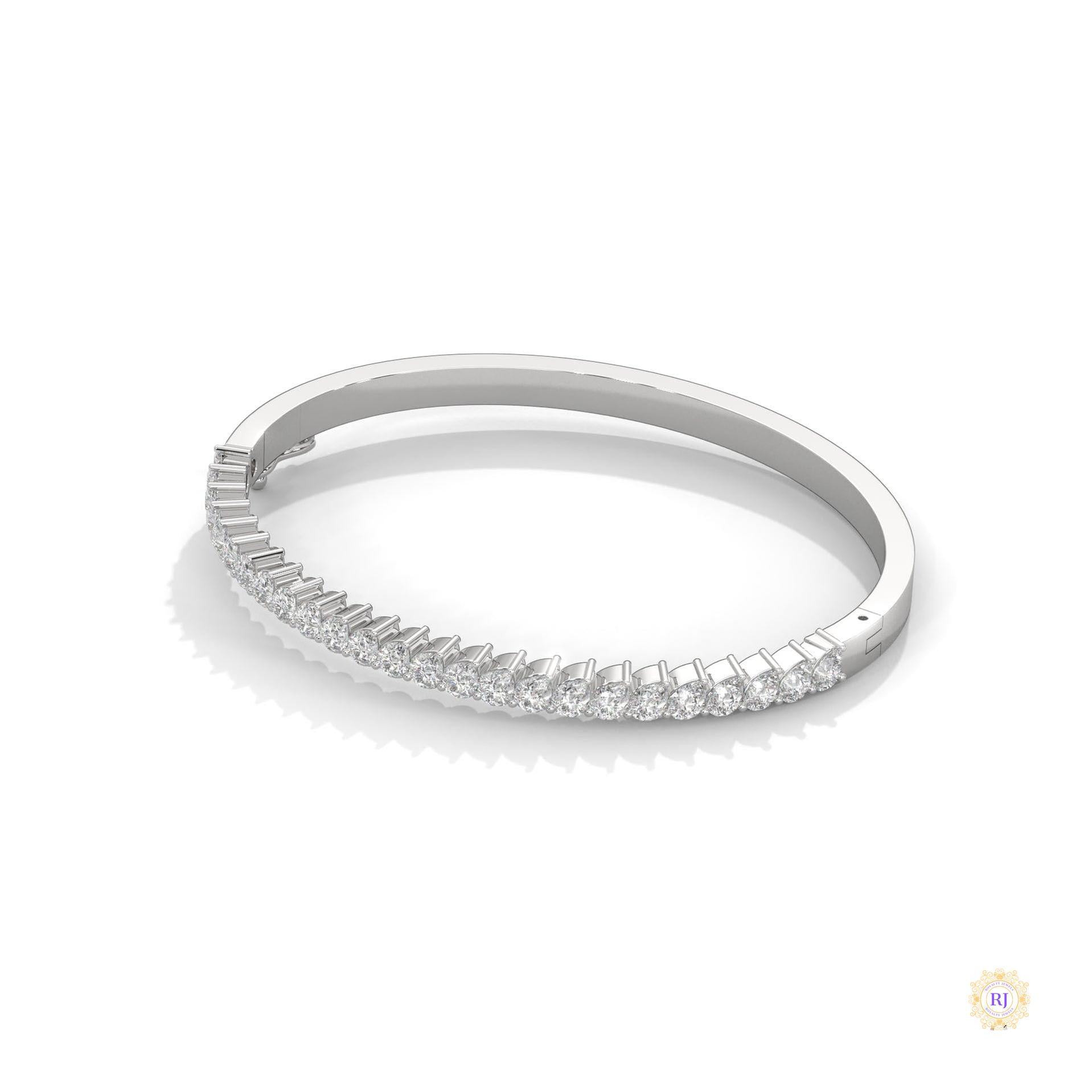 5.30 Ct. Pear Lab Diamond Bangle Open-Top Bracelet
