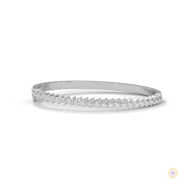 5.30 Ct. Pear Lab Diamond Bangle Open-Top Bracelet