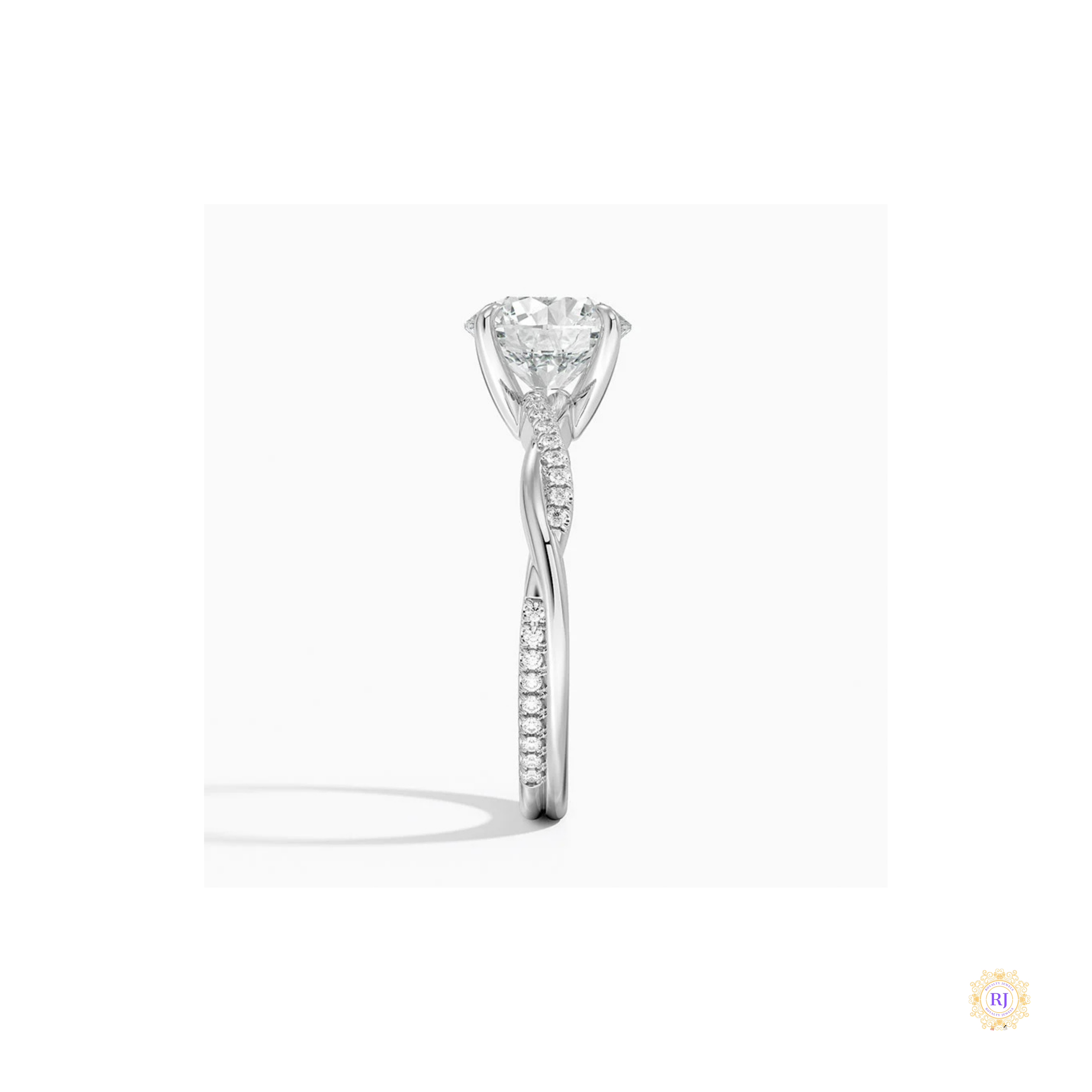 Infinity Twist Lab Diamond Engagement Ring