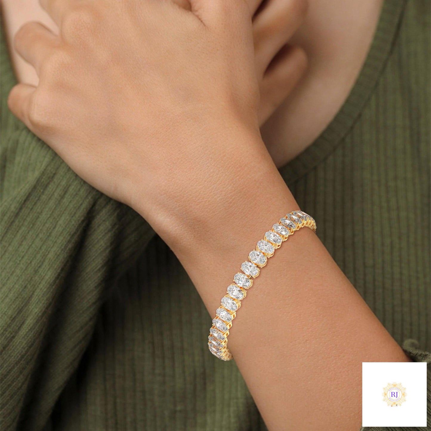 60 CT. Oval Lab Diamond Tennis Bracelet