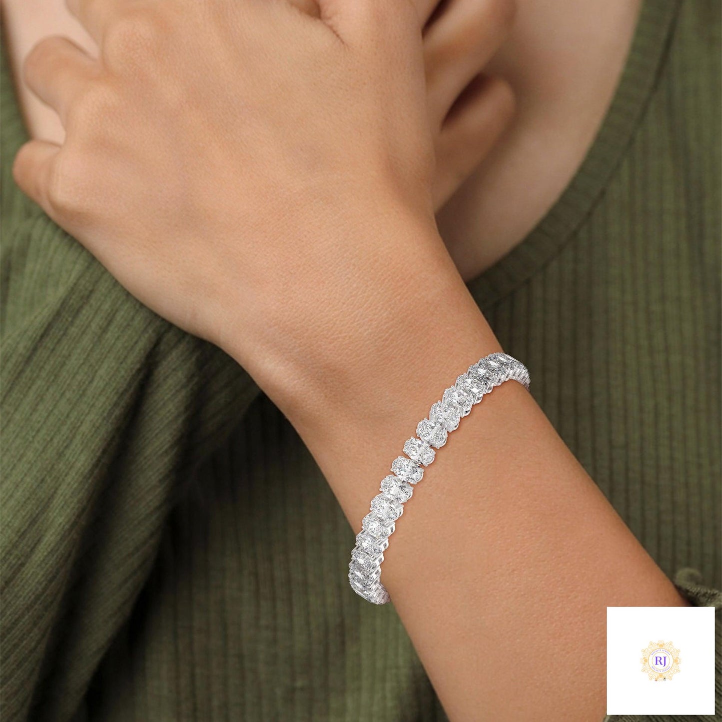 60 CT. Oval Lab Diamond Tennis Bracelet