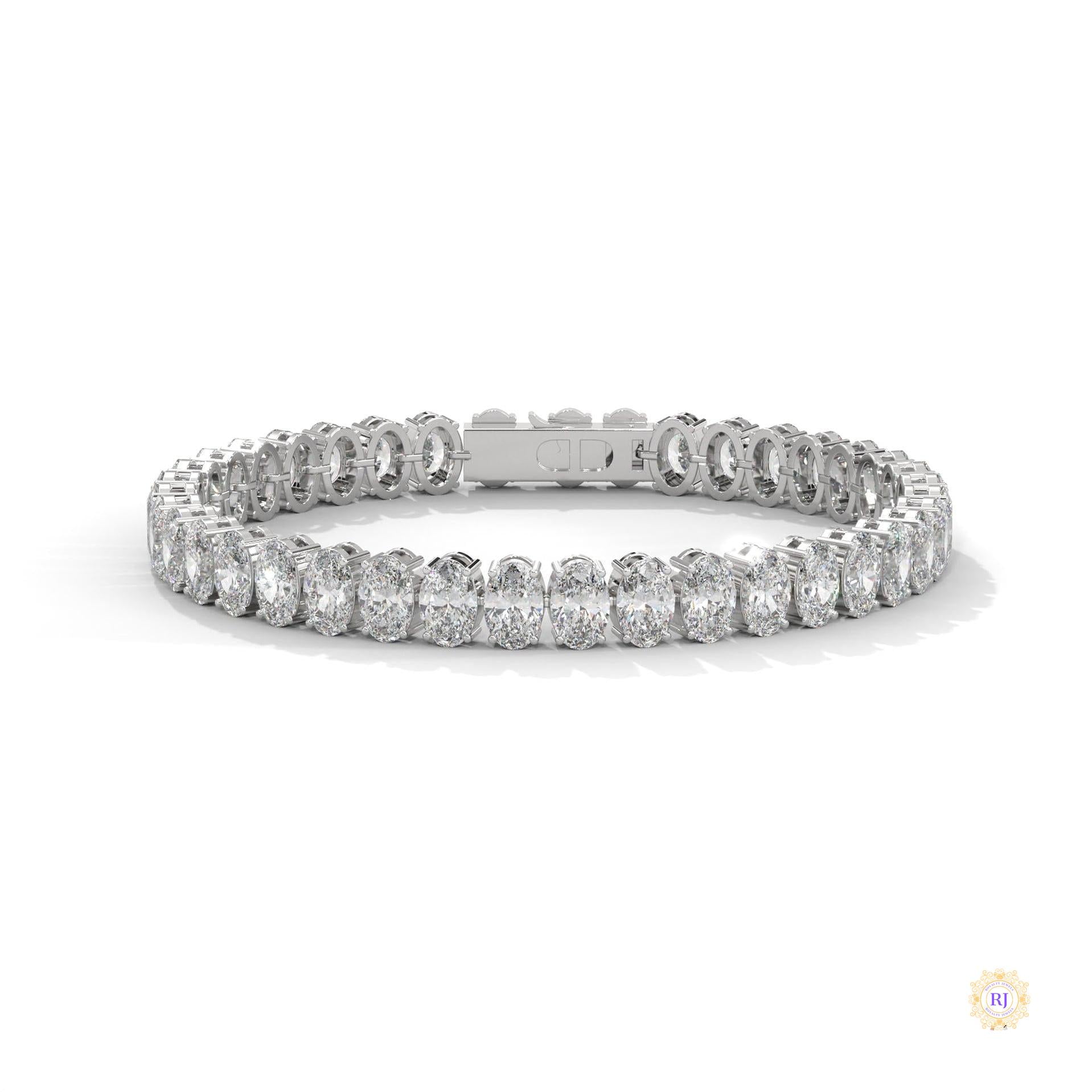 60 CT. Oval Lab Diamond Tennis Bracelet