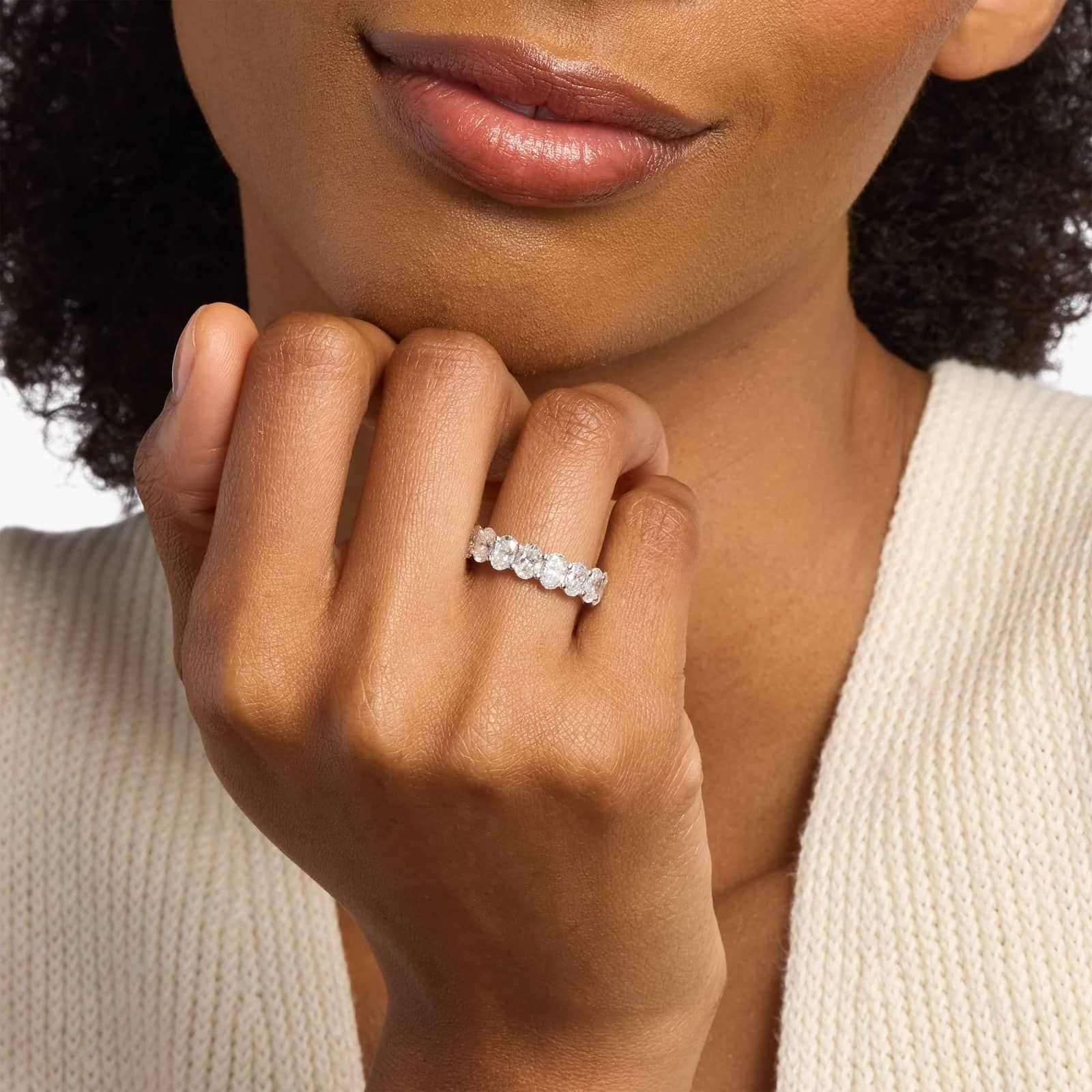 14K Oval Lab Diamond Eternity Band – Classic Luxury