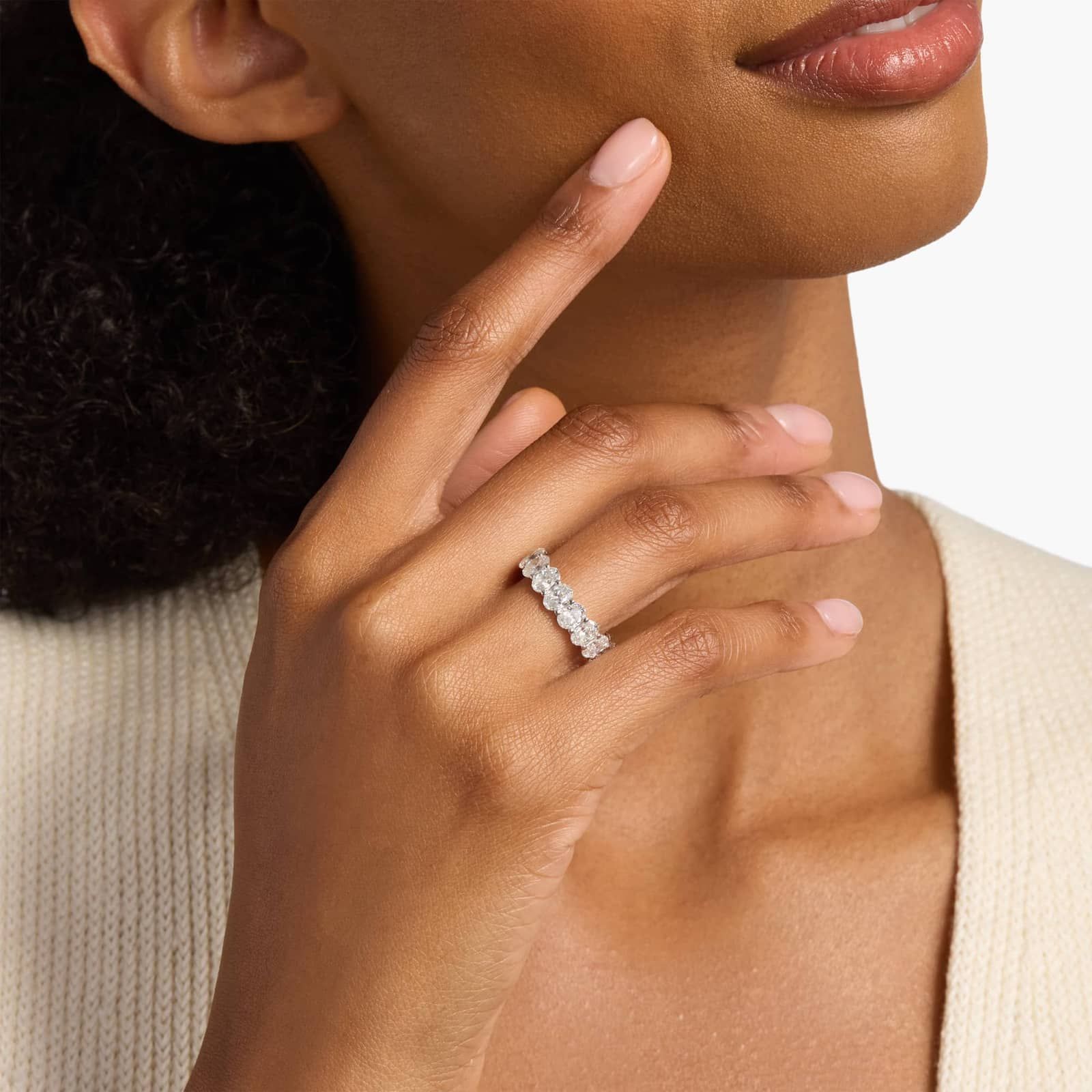 14K Oval Lab Diamond Eternity Band – Classic Luxury
