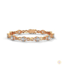 6.70 Ct. Lab Diamond Bracelet Twisted Link
