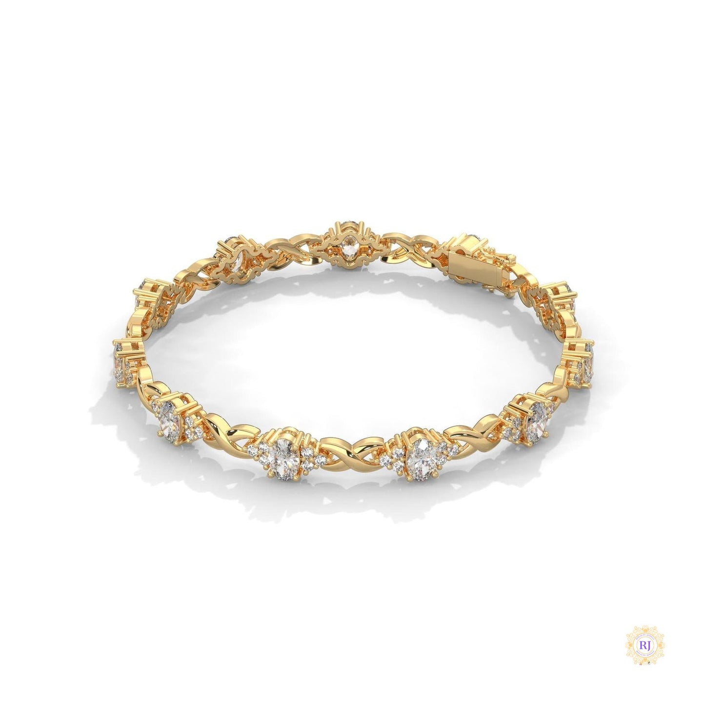 6.70 Ct. Lab Diamond Bracelet Twisted Link