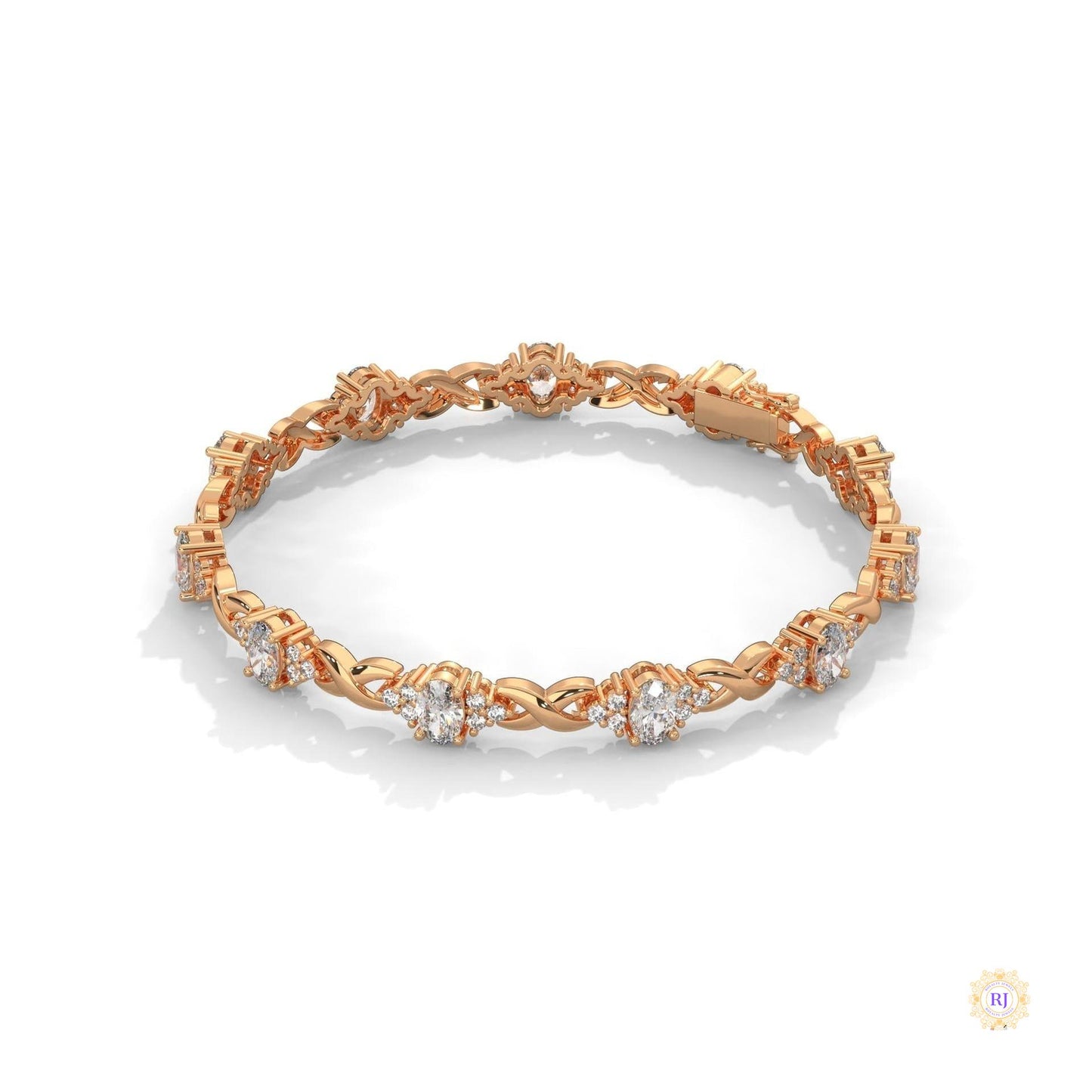 6.70 Ct. Lab Diamond Bracelet Twisted Link