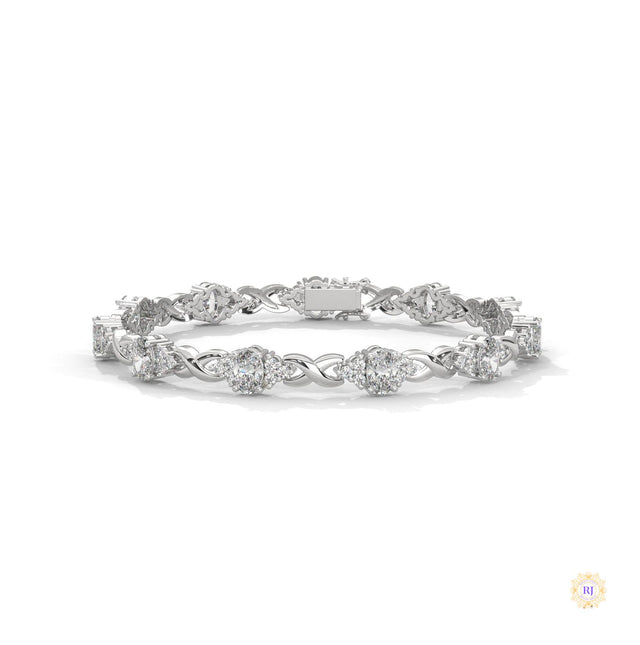 6.70 Ct. Lab Diamond Bracelet Twisted Link