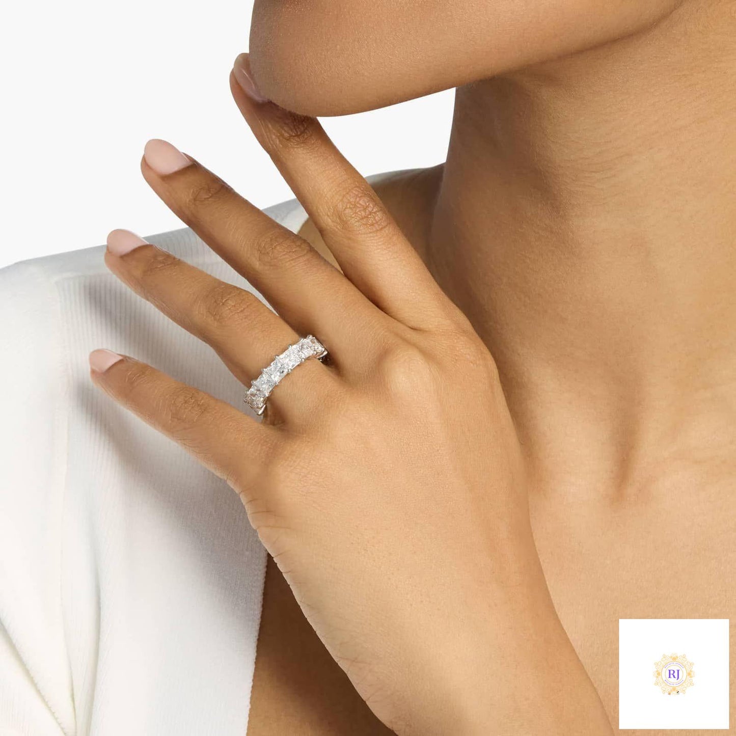 7 Ct. Princess Cut Lab Diamond Eternity Band